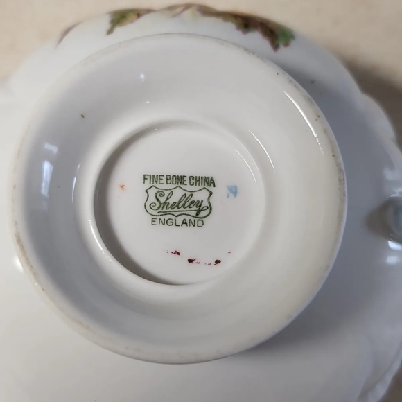 Vtg Shelley Dainty Fine Bone China Begonia Cream Soup Bowl and Plate - Picture 7 of 14